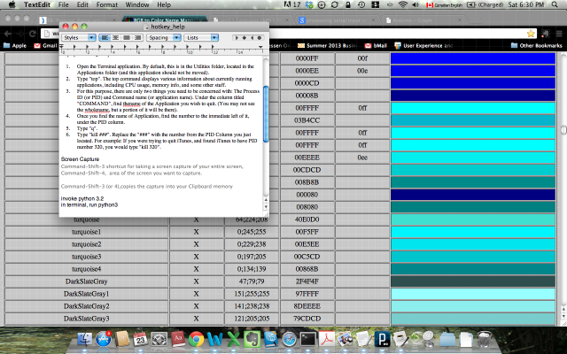 screenshot of output of processing code 